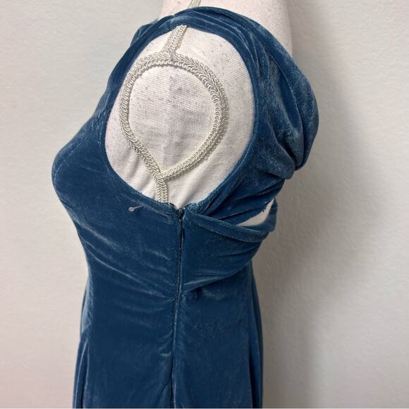 GAL MEETS GLAM CHRISTINE VELVET MIDI WOMEN TWIST BACK SLEEVELESS DRESS SIZE 0 - Picture 6 of 8